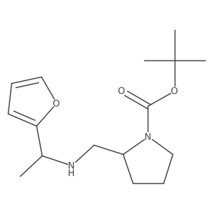 tert-Butyl 2-(((1-(furan-2-yl)ethyl)amino)methyl)pyrrolidine-1-carboxylate结构式