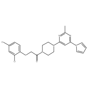 2-(2,4-dichlorophenoxy)-1-(4-(2-methyl-6-(1H-pyrrol-1-yl)pyrimidin-4-yl)piperazin-1-yl)ethanone结构式
