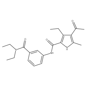 4-acetyl-N-[3-(diethylcarbamoyl)phenyl]-3-ethyl-5-methyl-1H-pyrrole-2-carboxamide结构式
