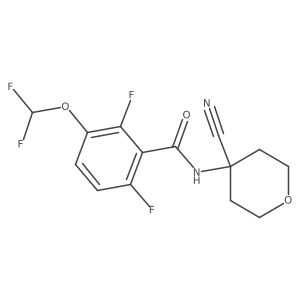 N-(4-cyanooxan-4-yl)-3-(difluoromethoxy)-2,6-difluorobenzamide结构式