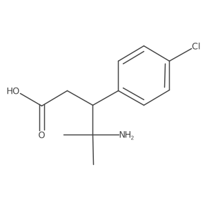 4-Amino-3-(4-chlorophenyl)-4-methylpentanoic acid结构式