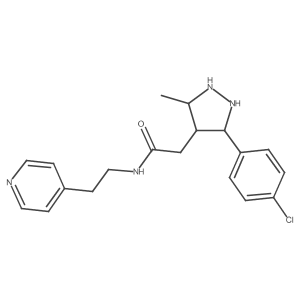 2-[3-(4-chlorophenyl)-5-methylpyrazolidin-4-yl]-N-(2-pyridin-4-ylethyl)acetamide结构式