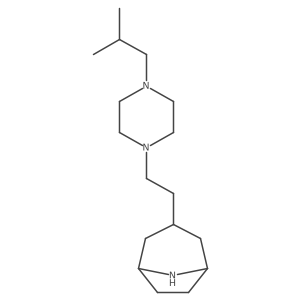 3-{2-[4-(2-Methylpropyl)piperazin-1-yl]ethyl}-8-azabicyclo[3.2.1]octane结构式