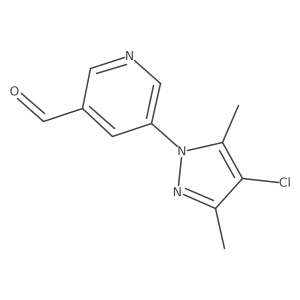 5-(4-chloro-3,5-dimethyl-1H-pyrazol-1-yl)pyridine-3-carbaldehyde结构式