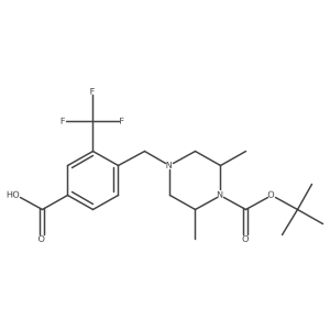 4-((4-(Tert-butoxycarbonyl)-3,5-dimethylpiperazin-1-yl)methyl)-3-(trifluoromethyl)benzoic acid Structure