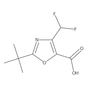 2-Tert-butyl-4-(difluoromethyl)-1,3-oxazole-5-carboxylic acid结构式