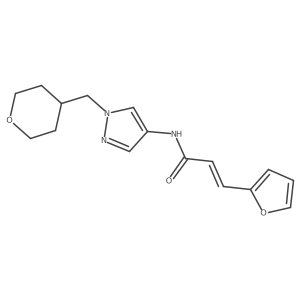(E)-3-(furan-2-yl)-N-(1-((tetrahydro-2H-pyran-4-yl)methyl)-1H-pyrazol-4-yl)acrylamide Structure