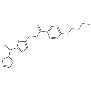 4-butoxy-N-((5-(furan-2-yl(hydroxy)methyl)thiophen-2-yl)methyl)benzamide结构式