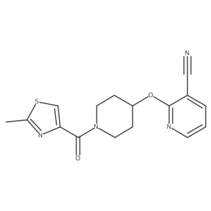 2-((1-(2-Methylthiazole-4-carbonyl)piperidin-4-yl)oxy)nicotinonitrile结构式