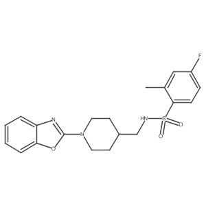 N-((1-(benzo[d]oxazol-2-yl)piperidin-4-yl)methyl)-4-fluoro-2-methylbenzenesulfonamide结构式