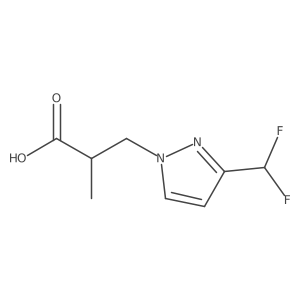 3-[3-(difluoromethyl)-1H-pyrazol-1-yl]-2-methylpropanoic acid结构式