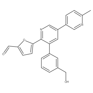 5-[3-[3-(Hydroxymethyl)phenyl]-5-(6-methylpyridin-3-yl)pyridin-2-yl]furan-2-carbaldehyde结构式