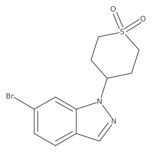 4-(6-Bromo-1H-indazol-1-yl)tetrahydro-2H-thiopyran 1,1-dioxide结构式
