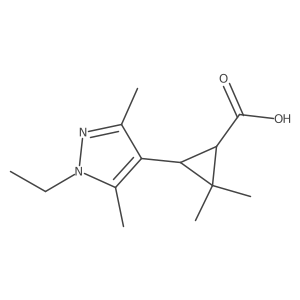 3-(1-ethyl-3,5-dimethyl-1H-pyrazol-4-yl)-2,2-dimethylcyclopropane-1-carboxylic acid Structure