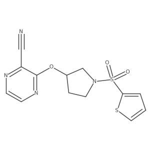3-((1-(Thiophen-2-ylsulfonyl)pyrrolidin-3-yl)oxy)pyrazine-2-carbonitrile Structure
