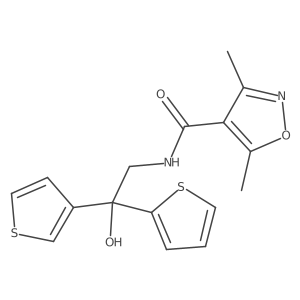N-(2-hydroxy-2-(thiophen-2-yl)-2-(thiophen-3-yl)ethyl)-3,5-dimethylisoxazole-4-carboxamide Structure
