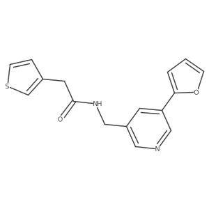 N-((5-(furan-2-yl)pyridin-3-yl)methyl)-2-(thiophen-3-yl)acetamide结构式