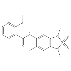 2-(methylthio)-N-(1,3,6-trimethyl-2,2-dioxido-1,3-dihydrobenzo[c][1,2,5]thiadiazol-5-yl)nicotinamide结构式