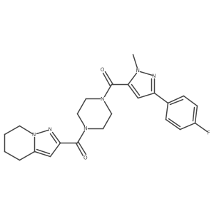 (3-(4-fluorophenyl)-1-methyl-1H-pyrazol-5-yl)(4-(4,5,6,7-tetrahydropyrazolo[1,5-a]pyridine-2-carbonyl)piperazin-1-yl)methanone Structure