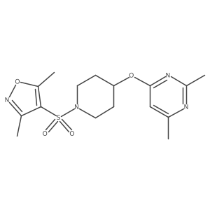 4-((4-((2,6-Dimethylpyrimidin-4-yl)oxy)piperidin-1-yl)sulfonyl)-3,5-dimethylisoxazole结构式