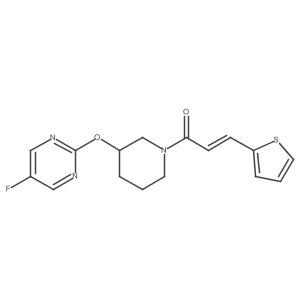 (2E)-1-{3-[(5-fluoropyrimidin-2-yl)oxy]piperidin-1-yl}-3-(thiophen-2-yl)prop-2-en-1-one Structure