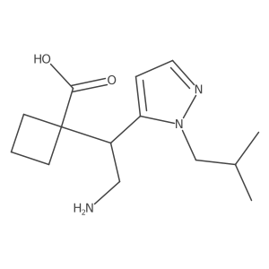 1-{2-amino-1-[1-(2-methylpropyl)-1H-pyrazol-5-yl]ethyl}cyclobutane-1-carboxylic acid结构式