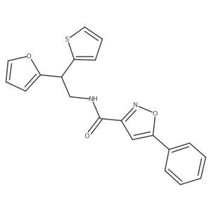 N-[2-(furan-2-yl)-2-(thiophen-2-yl)ethyl]-5-phenyl-1,2-oxazole-3-carboxamide Structure