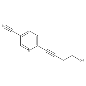 6-(4-Hydroxybut-1-yn-1-yl)pyridine-3-carbonitrile结构式