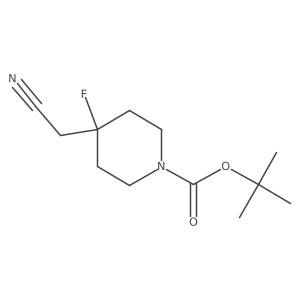 1-Piperidinecarboxylic acid, 4-(cyanomethyl)-4-fluoro-, 1,1-dimethylethyl ester Structure