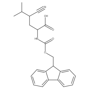 4-cyano-2-({[(9H-fluoren-9-yl)methoxy]carbonyl}amino)-5-methylhexanoic acid Structure