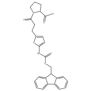 (2R)-1-{3-[2-({[(9H-fluoren-9-yl)methoxy]carbonyl}amino)-1,3-thiazol-5-yl]propanoyl}pyrrolidine-2-carboxylic acid Structure
