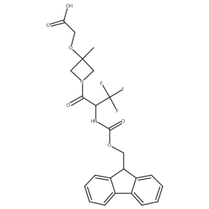 2-({1-[2-({[(9H-fluoren-9-yl)methoxy]carbonyl}amino)-3,3,3-trifluoropropanoyl]-3-methylazetidin-3-yl}oxy)acetic acid Structure