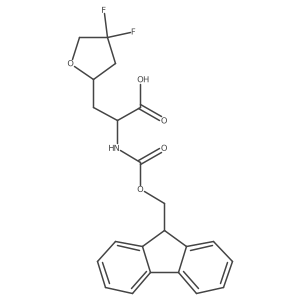 3-(4,4-difluorooxolan-2-yl)-2-({[(9H-fluoren-9-yl)methoxy]carbonyl}amino)propanoic acid结构式