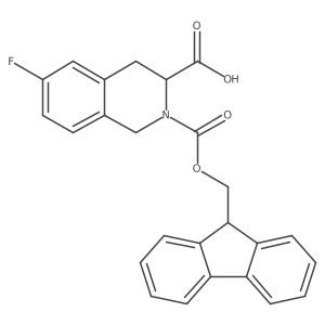 2-(9H-fluoren-9-ylmethoxycarbonyl)-6-fluoro-3,4-dihydro-1H-isoquinoline-3-carboxylic acid结构式