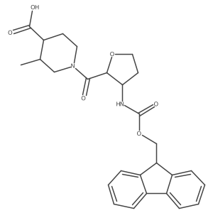 1-[3-({[(9H-fluoren-9-yl)methoxy]carbonyl}amino)oxolane-2-carbonyl]-3-methylpiperidine-4-carboxylic acid Structure