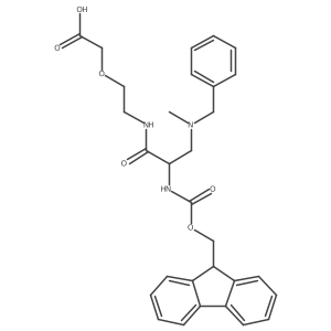 2-(2-{3-[benzyl(methyl)amino]-2-({[(9H-fluoren-9-yl)methoxy]carbonyl}amino)propanamido}ethoxy)acetic acid结构式