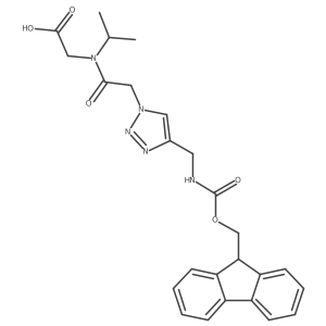 2-(2-{4-[({[(9H-fluoren-9-yl)methoxy]carbonyl}amino)methyl]-1H-1,2,3-triazol-1-yl}-N-(propan-2-yl)acetamido)acetic acid结构式