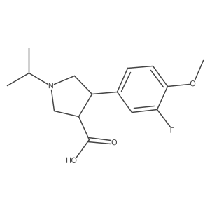 4-(3-Fluoro-4-methoxyphenyl)-1-(propan-2-yl)pyrrolidine-3-carboxylic acid Structure