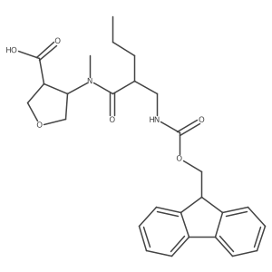 4-{2-[({[(9H-fluoren-9-yl)methoxy]carbonyl}amino)methyl]-N-methylpentanamido}oxolane-3-carboxylic acid Structure