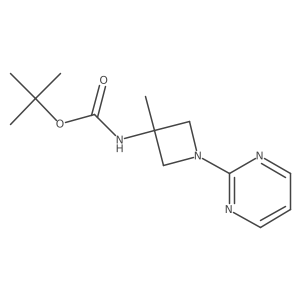 Tert-butyl (3-methyl-1-(pyrimidin-2-yl)azetidin-3-yl)carbamate Structure
