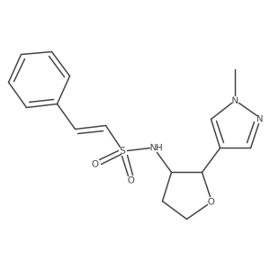 (E)-N-[(2R,3S)-2-(1-Methylpyrazol-4-yl)oxolan-3-yl]-2-phenylethenesulfonamide Structure