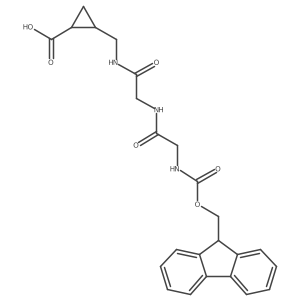 rac-(1R,2S)-2-({2-[2-({[(9H-fluoren-9-yl)methoxy]carbonyl}amino)acetamido]acetamido}methyl)cyclopropane-1-carboxylic acid结构式