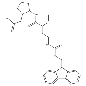 rac-2-[(1R,2S)-2-[4-({[(9H-fluoren-9-yl)methoxy]carbonyl}amino)-2-methoxybutanamido]cyclopentyl]acetic acid Structure