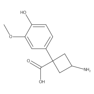 3-Amino-1-(4-hydroxy-3-methoxyphenyl)cyclobutane-1-carboxylic acid结构式