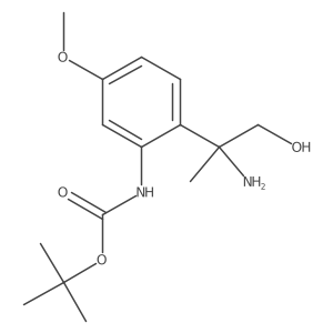 tert-butyl N-[2-(2-amino-1-hydroxypropan-2-yl)-5-methoxyphenyl]carbamate结构式