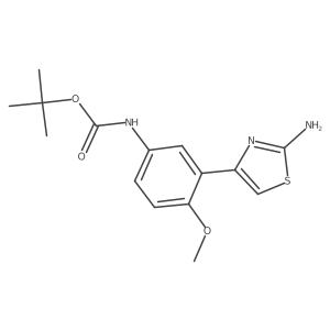 tert-butyl N-[3-(2-amino-1,3-thiazol-4-yl)-4-methoxyphenyl]carbamate Structure