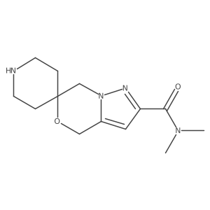 N,N-Dimethylspiro[4,7-dihydropyrazolo[5,1-c][1,4]oxazine-6,4'-piperidine]-2-carboxamide结构式