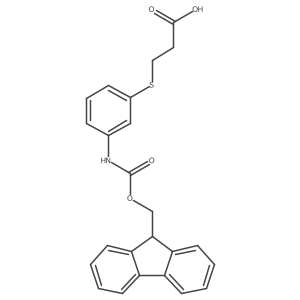 3-{[3-({[(9H-fluoren-9-yl)methoxy]carbonyl}amino)phenyl]sulfanyl}propanoic acid Structure
