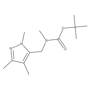 tert-Butyl ((4-iodo-1,3-dimethyl-1H-pyrazol-5-yl)methyl)(methyl)carbamate结构式