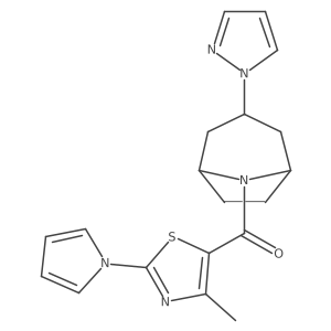 ((1R,5S)-3-(1H-pyrazol-1-yl)-8-azabicyclo[3.2.1]octan-8-yl)(4-methyl-2-(1H-pyrrol-1-yl)thiazol-5-yl)methanone Structure